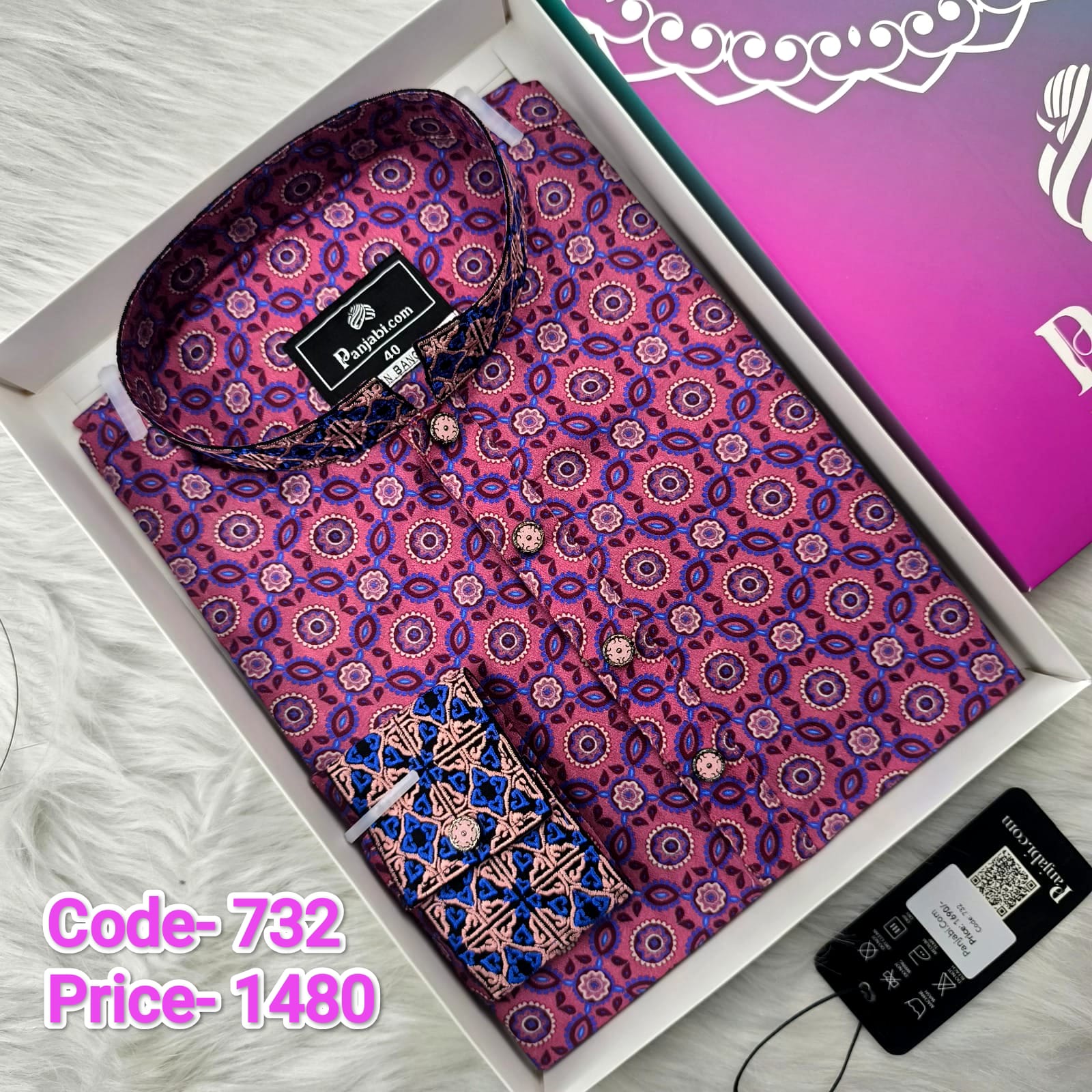vibrant pink Panjabi